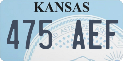 KS license plate 475AEF