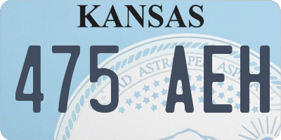 KS license plate 475AEH