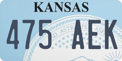 KS license plate 475AEK