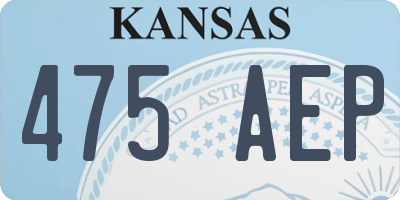 KS license plate 475AEP