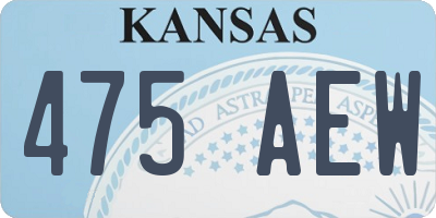 KS license plate 475AEW