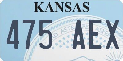 KS license plate 475AEX