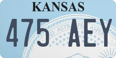 KS license plate 475AEY