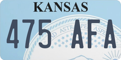 KS license plate 475AFA