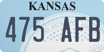 KS license plate 475AFB