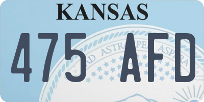KS license plate 475AFD
