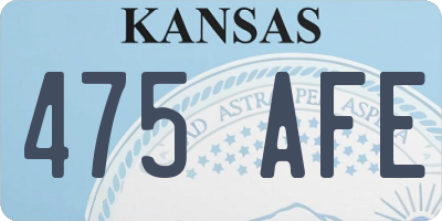 KS license plate 475AFE