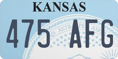 KS license plate 475AFG