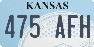 KS license plate 475AFH