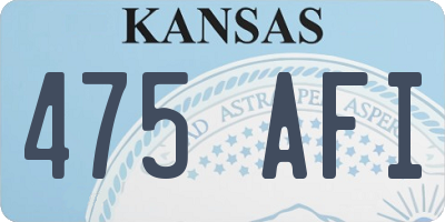 KS license plate 475AFI