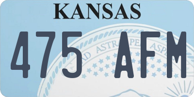 KS license plate 475AFM