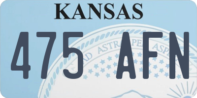 KS license plate 475AFN