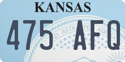 KS license plate 475AFQ