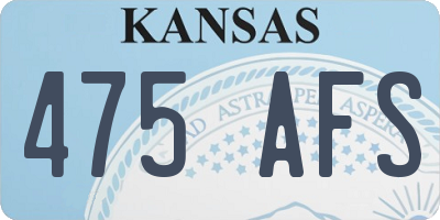 KS license plate 475AFS