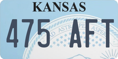 KS license plate 475AFT