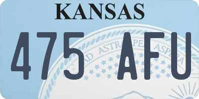 KS license plate 475AFU