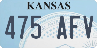 KS license plate 475AFV