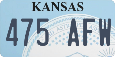 KS license plate 475AFW