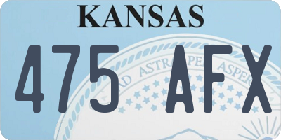 KS license plate 475AFX