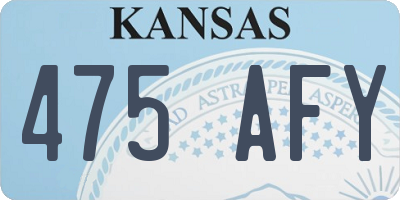 KS license plate 475AFY