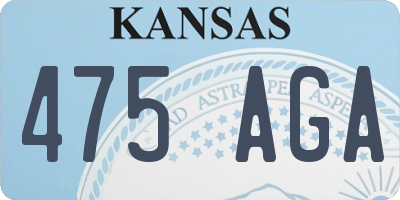 KS license plate 475AGA