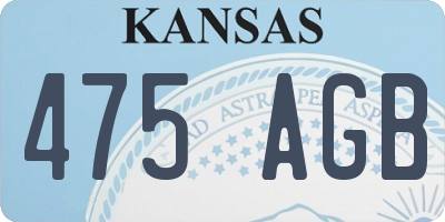 KS license plate 475AGB