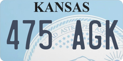 KS license plate 475AGK