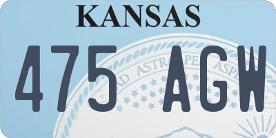 KS license plate 475AGW