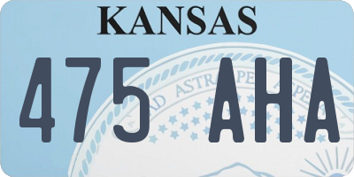 KS license plate 475AHA