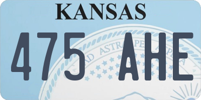 KS license plate 475AHE