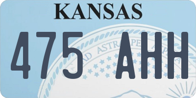 KS license plate 475AHH