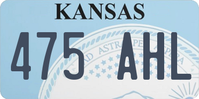 KS license plate 475AHL