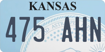 KS license plate 475AHN