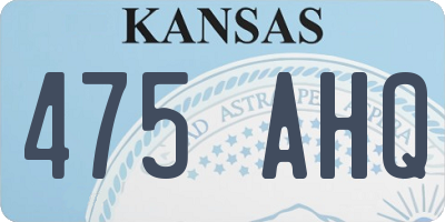 KS license plate 475AHQ