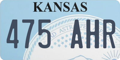 KS license plate 475AHR