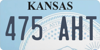 KS license plate 475AHT