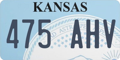 KS license plate 475AHV
