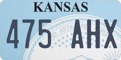 KS license plate 475AHX