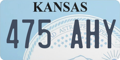 KS license plate 475AHY