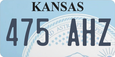 KS license plate 475AHZ