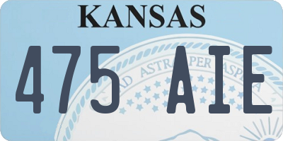 KS license plate 475AIE