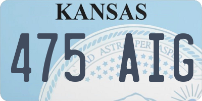 KS license plate 475AIG