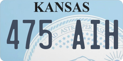 KS license plate 475AIH