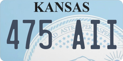 KS license plate 475AII