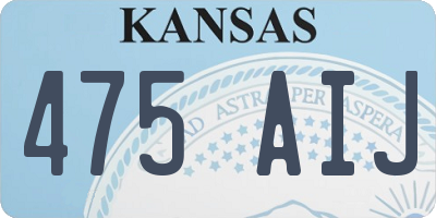KS license plate 475AIJ