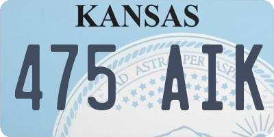 KS license plate 475AIK
