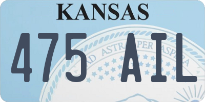 KS license plate 475AIL