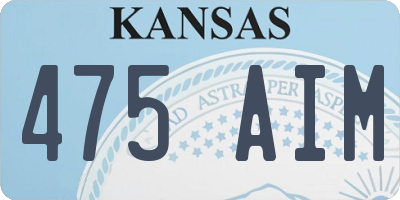 KS license plate 475AIM