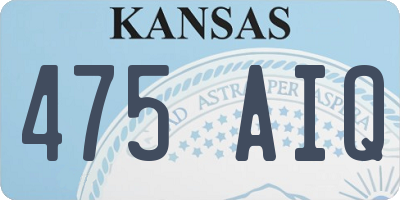 KS license plate 475AIQ