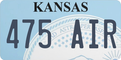 KS license plate 475AIR